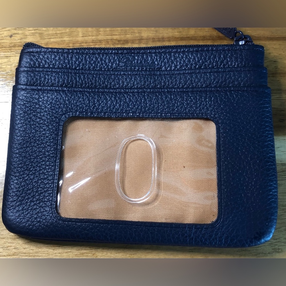 Brighton Navy Leather Coin purse/ID Wallet Card Holder NWOT